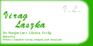 virag laszka business card